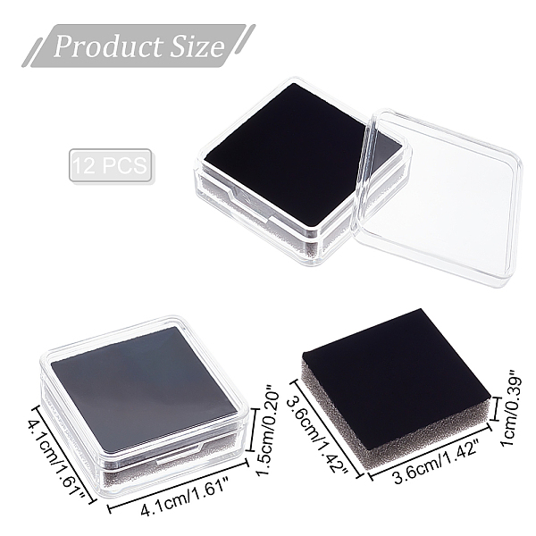PandaHall 12 Pcs Gemstone Display Box, 4x4x1.5cm Transparent Acrylic Square Jewelry Display Container Diamond Storage Box with Clear Top..., Black
PandaHall 12 Pcs Gemstone Display Box, 4x4x1.5cm Transparent Acrylic Square Jewelry Display Container Diamond Storage Box with Clear Top..., Black