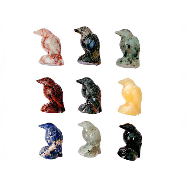 PandaHall Mixed Gemstone Display Decorations, Reiki Energy Stone Figurine, Crow, 26x39mm Mixed Stone Bird
PandaHall Mixed Gemstone Display Decorations, Reiki Energy Stone Figurine, Crow, 26x39mm Mixed Stone Bird
