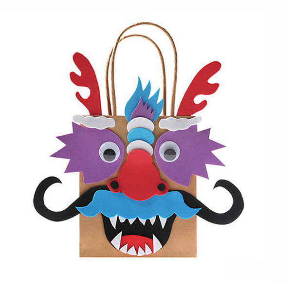 PandaHall DIY Rectangle with Dragon Pattern Kraft Paper Bag Making Set, Including Paper Bag, Non Woven Fabrics Stickers, Mixed Color, 306mm..., Multicolor
PandaHall DIY Rectangle with Dragon Pattern Kraft Paper Bag Making Set, Including Paper Bag, Non Woven Fabrics Stickers, Mixed Color, 306mm..., Multicolor