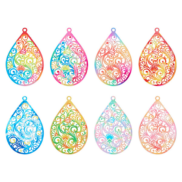 PandaHall 16Pcs 8 Colors Spray Painted 430 Stainless Steel Filigree Big Pendants, Etched Metal Embellishments, Teardrop, Mixed Color..., Multicolor
PandaHall 16Pcs 8 Colors Spray Painted 430 Stainless Steel Filigree Big Pendants, Etched Metal Embellishments, Teardrop, Mixed Color..., Multicolor
