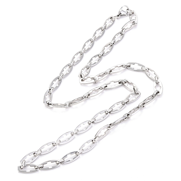 PandaHall 304 Stainless Steel Link Chain Necklaces, with Lobster Claw Clasps, Oval with Cross, Stainless Steel Color, 23.7 inch(60.2cm) 304...
PandaHall 304 Stainless Steel Link Chain Necklaces, with Lobster Claw Clasps, Oval with Cross, Stainless Steel Color, 23.7 inch(60.2cm) 304...