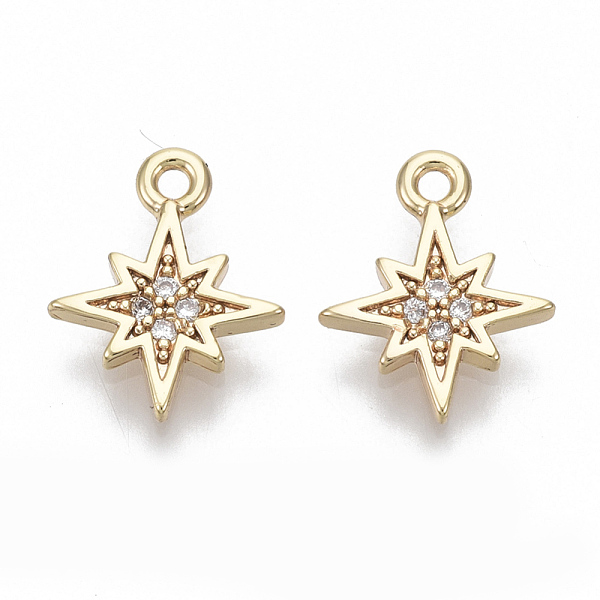 PandaHall Brass Micro Pave Cubic Zirconia Charms, Nickel Free, Eight Pointed Star, Clear, Real 18K Gold Plated, 11x9x1mm, Hole: 1mm...
PandaHall Brass Micro Pave Cubic Zirconia Charms, Nickel Free, Eight Pointed Star, Clear, Real 18K Gold Plated, 11x9x1mm, Hole: 1mm...