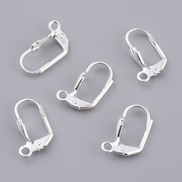 PandaHall Brass Leverback Earring Findings, with Loop, 925 Sterling Silver Plated, 16.5x11x2~4mm, Pin: 0.7mm, Hole: 1.8mm Brass
PandaHall Brass Leverback Earring Findings, with Loop, 925 Sterling Silver Plated, 16.5x11x2~4mm, Pin: 0.7mm, Hole: 1.8mm Brass