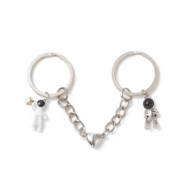 PandaHall Baking Painted Alloy Astronaut Pendant Keychain, Alloy Magnetic Heart Clasp Couple Keychain, Antique Silver & Platinum, 6.7~6.8cm..., White
PandaHall Baking Painted Alloy Astronaut Pendant Keychain, Alloy Magnetic Heart Clasp Couple Keychain, Antique Silver & Platinum, 6.7~6.8cm..., White