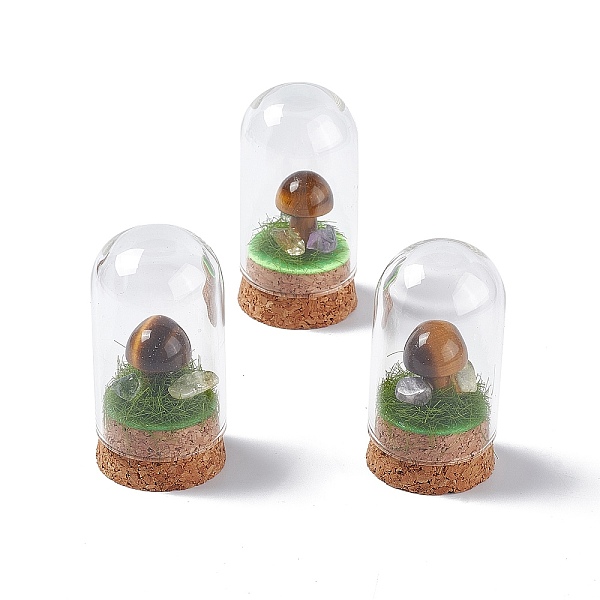 PandaHall Natural Tiger Eye Mushroom Display Decoration with Glass Dome Cloche Cover, Cork Base Bell Jar Ornaments for Home Decoration...
PandaHall Natural Tiger Eye Mushroom Display Decoration with Glass Dome Cloche Cover, Cork Base Bell Jar Ornaments for Home Decoration...