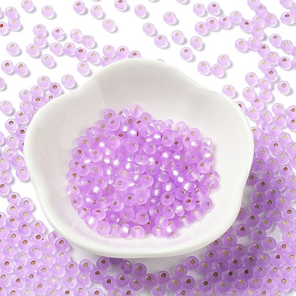PandaHall 8/0 Glass Seed Beads, Frosted, Silver Lined, Round, Plum, 4.5x3mm, Hole: 1mm Glass Purple
PandaHall 8/0 Glass Seed Beads, Frosted, Silver Lined, Round, Plum, 4.5x3mm, Hole: 1mm Glass Purple