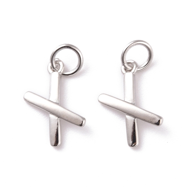 PandaHall Brass Charms, with Jump Ring, Cadmium Free & Lead Free, Letter X, Platinum, 13x10x1.5mm, Hole: 3mm Brass Letter
PandaHall Brass Charms, with Jump Ring, Cadmium Free & Lead Free, Letter X, Platinum, 13x10x1.5mm, Hole: 3mm Brass Letter