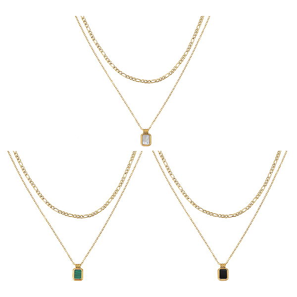 PandaHall ANATTASOUL 3Pcs 3 Colors Golden Titanium Steel Cable & Figaro Chains Double Layer Necklace, Natural Shell Rectangle Charms..., Multicolor
PandaHall ANATTASOUL 3Pcs 3 Colors Golden Titanium Steel Cable & Figaro Chains Double Layer Necklace, Natural Shell Rectangle Charms..., Multicolor