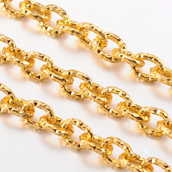 PandaHall Aluminium Cable Chains, Textured, Unwelded, Oval, Gold, 7x6x1.5mm Aluminum Gold
PandaHall Aluminium Cable Chains, Textured, Unwelded, Oval, Gold, 7x6x1.5mm Aluminum Gold