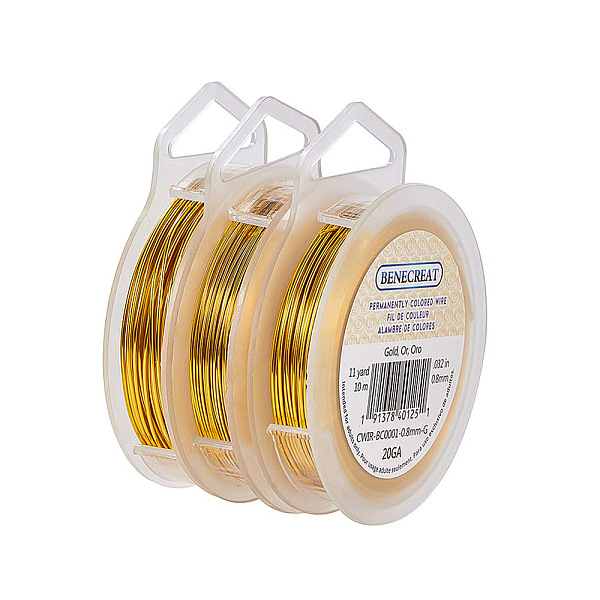 PandaHall BENECREAT 3 Rolls 18-Gauge/20-Gauge/22-Gauge Tarnish Resistant Gold Coil Wire, 33-Feet/33-Feet/66-Feet Copper Round
PandaHall BENECREAT 3 Rolls 18-Gauge/20-Gauge/22-Gauge Tarnish Resistant Gold Coil Wire, 33-Feet/33-Feet/66-Feet Copper Round