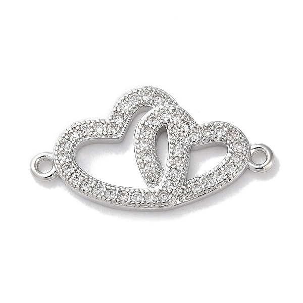 PandaHall Rack Plating Brass Micro Pave Clear Cubic Zirconia Connector Charms, Double Heart Links, Long-Lasting Plated, Lead Free & Cadmium...
PandaHall Rack Plating Brass Micro Pave Clear Cubic Zirconia Connector Charms, Double Heart Links, Long-Lasting Plated, Lead Free & Cadmium...