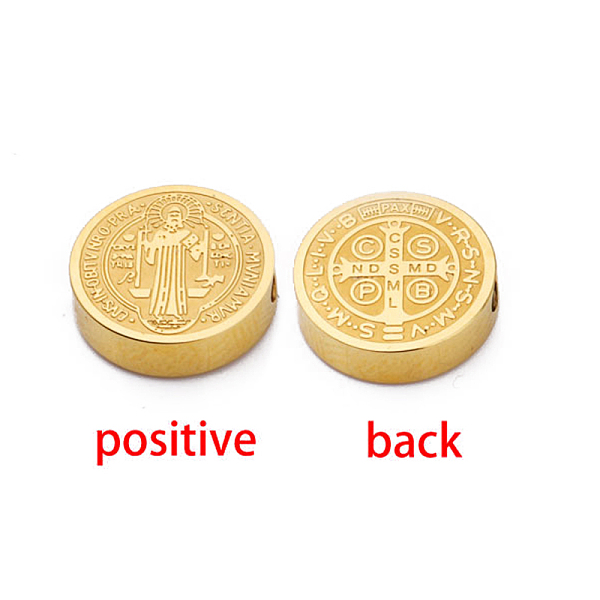 PandaHall Stainless Steel Beads, Flat Round with Religion Pattern, Golden, 10x3mm, Hole: 1.8mm Stainless Steel Flat Round
PandaHall Stainless Steel Beads, Flat Round with Religion Pattern, Golden, 10x3mm, Hole: 1.8mm Stainless Steel Flat Round