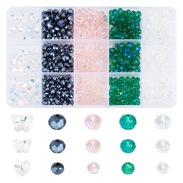 PandaHall 970 Pcs 15 Stlyes Glass Beads Jewelry Making Kit, Crystal Faceted Spacer Beads Glass Butterfly Beads Mixed Color Heart..., Multicolor
PandaHall 970 Pcs 15 Stlyes Glass Beads Jewelry Making Kit, Crystal Faceted Spacer Beads Glass Butterfly Beads Mixed Color Heart..., Multicolor