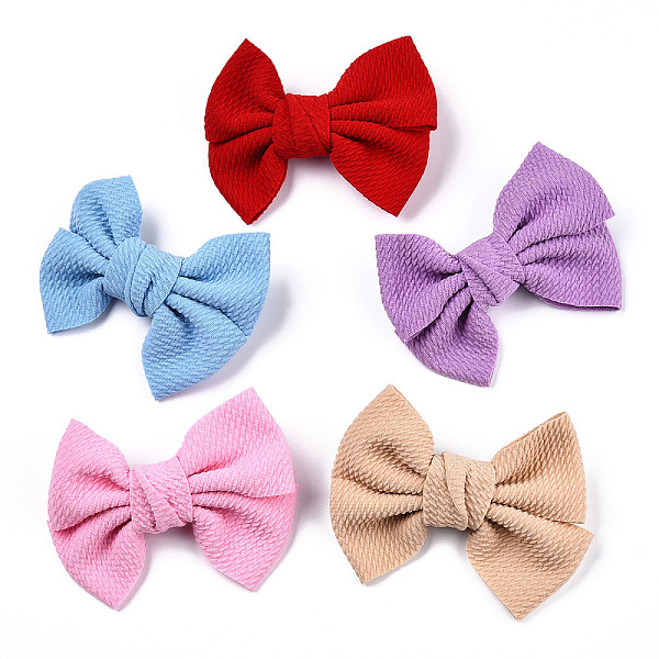 PandaHall Cloth Alligator Hair Clips, with Iron Alligator Clips, Bowknot, Platinum, Mixed Color, 110x80~90mm Cloth Multicolor
PandaHall Cloth Alligator Hair Clips, with Iron Alligator Clips, Bowknot, Platinum, Mixed Color, 110x80~90mm Cloth Multicolor