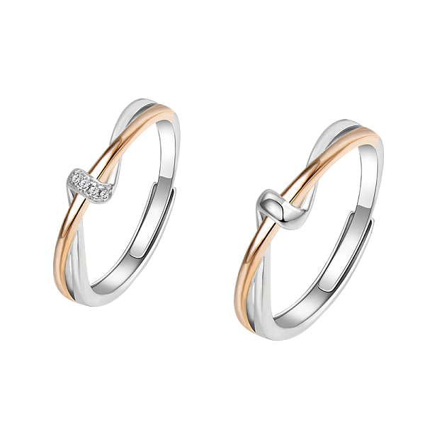 PandaHall S925 Silver Twin Knot Couple Rings Unique Design Adjustable Size Sterling Silver
PandaHall S925 Silver Twin Knot Couple Rings Unique Design Adjustable Size Sterling Silver