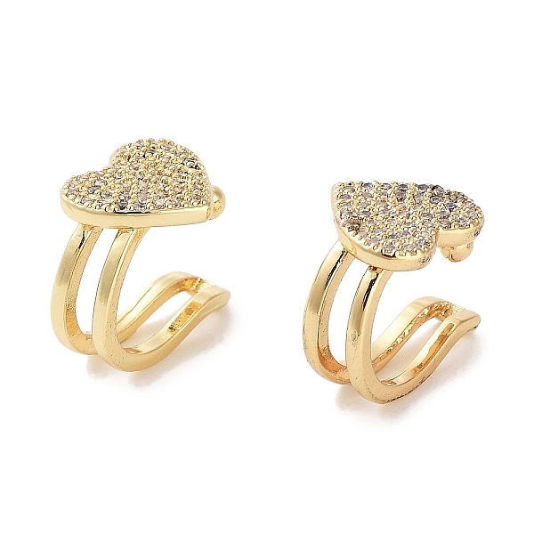 PandaHall Heart Brass Micro Pave Cubic Zirconia Cuff Earrings for Women, Long-Lasting Plated, Cadmium Free & Lead Free, Real 18K Gold Plated..., Clear
PandaHall Heart Brass Micro Pave Cubic Zirconia Cuff Earrings for Women, Long-Lasting Plated, Cadmium Free & Lead Free, Real 18K Gold Plated..., Clear