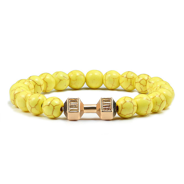 PandaHall Blue turquoise alloy dumbbell jewelry bracelet for men's high-end and versatile accessories Natural Gemstone
PandaHall Blue turquoise alloy dumbbell jewelry bracelet for men's high-end and versatile accessories Natural Gemstone