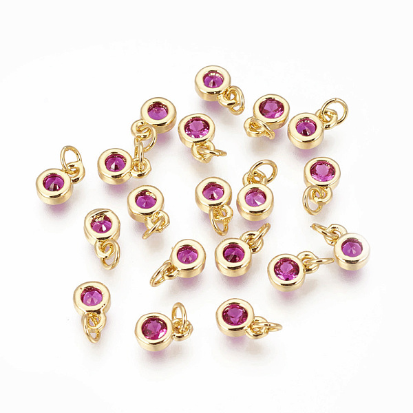 PandaHall Brass with Single Cubic Zirconia Charms, Single Stone Charms, Flat Round, Golden, Magenta, 6.5x4.5x2mm, Hole: 2.5~3mm Brass+Cubic..., Pink
PandaHall Brass with Single Cubic Zirconia Charms, Single Stone Charms, Flat Round, Golden, Magenta, 6.5x4.5x2mm, Hole: 2.5~3mm Brass+Cubic..., Pink