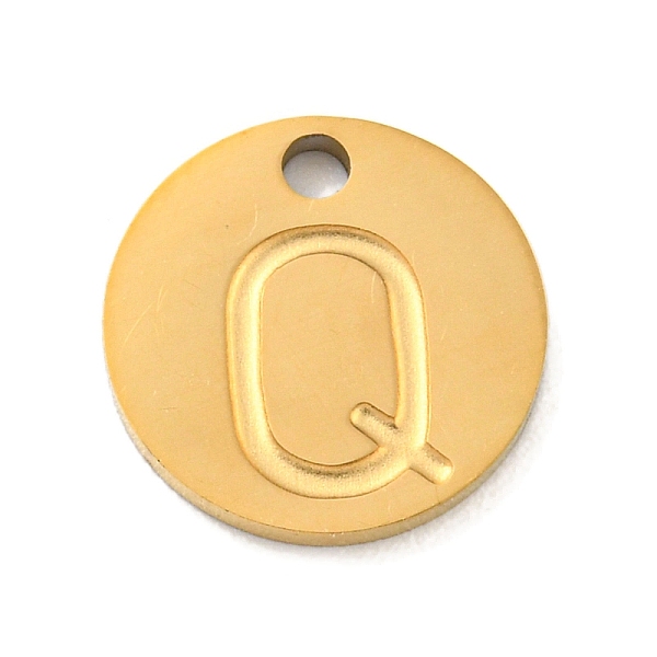 PandaHall Ion Plating(IP) 304 Stainless Steel Pendants, Laser Cut, Flat Round with Letter Charm, Golden, Letter Q, 10x1mm, Hole: 1.4mm 304...
PandaHall Ion Plating(IP) 304 Stainless Steel Pendants, Laser Cut, Flat Round with Letter Charm, Golden, Letter Q, 10x1mm, Hole: 1.4mm 304...