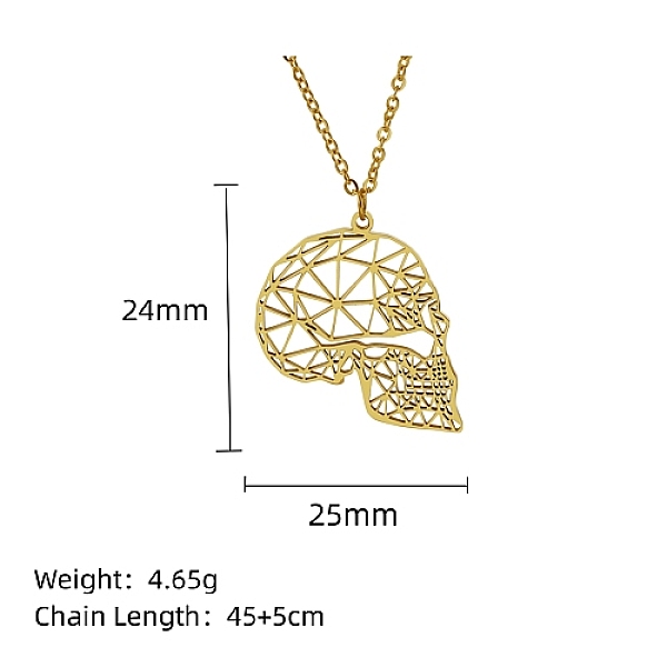 PandaHall Real 18K Gold Plated Stainless Steel Pendant Necklace, Origami Animal, Skull, 17.72 inch(45cm), Pendant: 24x25mm Stainless Steel...
PandaHall Real 18K Gold Plated Stainless Steel Pendant Necklace, Origami Animal, Skull, 17.72 inch(45cm), Pendant: 24x25mm Stainless Steel...
