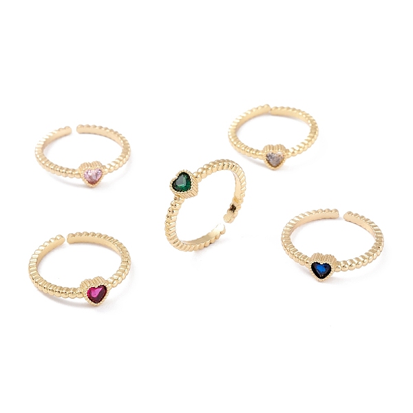 PandaHall Brass Micro Pave Cubic Zirconia Cuff Rings, Open Rings, Long-Lasting Plated, Real 18K Gold Plated, Heart, Mixed Color, 2mm, Inner..., Multicolor
PandaHall Brass Micro Pave Cubic Zirconia Cuff Rings, Open Rings, Long-Lasting Plated, Real 18K Gold Plated, Heart, Mixed Color, 2mm, Inner..., Multicolor