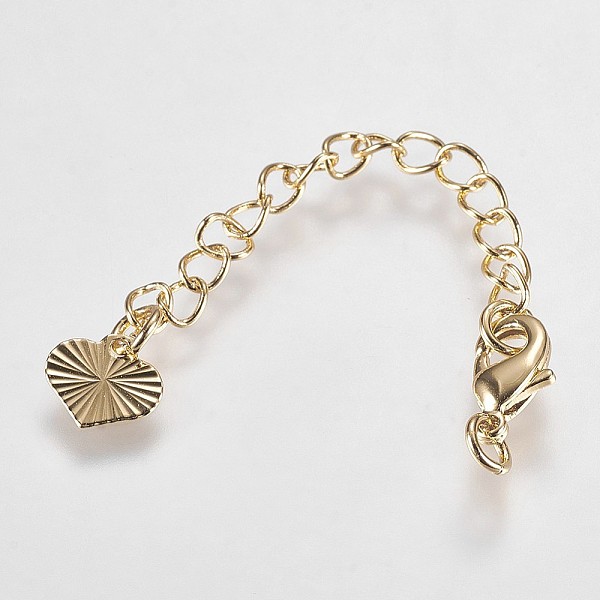 PandaHall Long-Lasting Plated Brass Chain Extender, with Lobster Claw Clasps and Heart Tips, Real 18K Gold Plated, 65x3mm, Hole: 2.5mm...
PandaHall Long-Lasting Plated Brass Chain Extender, with Lobster Claw Clasps and Heart Tips, Real 18K Gold Plated, 65x3mm, Hole: 2.5mm...