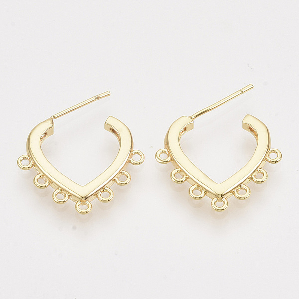 PandaHall Brass Stud Earring Findings, with Loop, Nickel Free, Heart, Real 18K Gold Plated, 17x19.5x2.5mm, Hole: 1mm, Pin: 0.8mm Brass Heart
PandaHall Brass Stud Earring Findings, with Loop, Nickel Free, Heart, Real 18K Gold Plated, 17x19.5x2.5mm, Hole: 1mm, Pin: 0.8mm Brass Heart