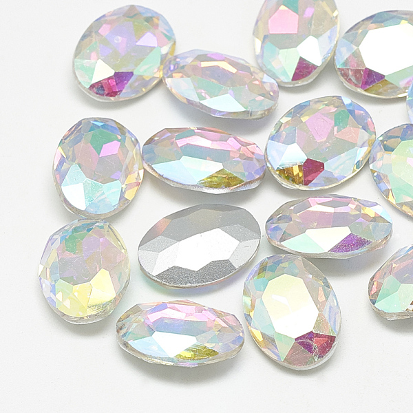 PandaHall Pointed Back Glass Rhinestone Cabochons, Back Plated, Faceted, Oval, Crystal AB, 25x18x6mm Glass Rhinestone Oval Clear
PandaHall Pointed Back Glass Rhinestone Cabochons, Back Plated, Faceted, Oval, Crystal AB, 25x18x6mm Glass Rhinestone Oval Clear