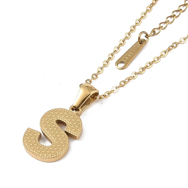 PandaHall Ion Plating(IP) Initial Letter 304 Stainless Steel Pendant Necklaces, Real 18K Gold Plated, Letter S, 15.87 inch(40.3cm), Pendant...
PandaHall Ion Plating(IP) Initial Letter 304 Stainless Steel Pendant Necklaces, Real 18K Gold Plated, Letter S, 15.87 inch(40.3cm), Pendant...
