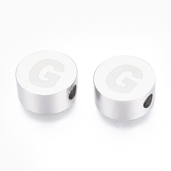 PandaHall 304 Stainless Steel Beads, Flat Round with Letter, Letter.G, 10x4.5mm, Hole: 2mm 304 Stainless Steel Letter G
PandaHall 304 Stainless Steel Beads, Flat Round with Letter, Letter.G, 10x4.5mm, Hole: 2mm 304 Stainless Steel Letter G