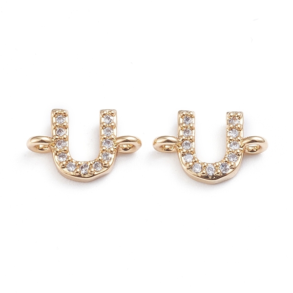 PandaHall Brass Micro Pave Cubic Zirconia Links Connectors, Long-Lasting Plated, Letter, Clear, Real 18K Gold Plated, Letter.U, 7.2x11x2.8mm...
PandaHall Brass Micro Pave Cubic Zirconia Links Connectors, Long-Lasting Plated, Letter, Clear, Real 18K Gold Plated, Letter.U, 7.2x11x2.8mm...