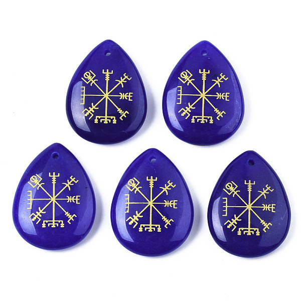 PandaHall Natural White Jade Pendants, Teardrop with Nordic Pagan Pattern, Dyed, 32~33.5x25~26x6.5~7.5mm, Hole: 2mm, 6pcs/bag White Jade...
PandaHall Natural White Jade Pendants, Teardrop with Nordic Pagan Pattern, Dyed, 32~33.5x25~26x6.5~7.5mm, Hole: 2mm, 6pcs/bag White Jade...