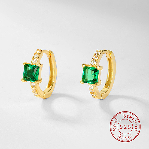 PandaHall Real 18K Gold Plated 925 Sterling Silver Hoop Earrings, Cubic Zirconia Square Earrings, Green, 12mm Sterling Silver Square Green
PandaHall Real 18K Gold Plated 925 Sterling Silver Hoop Earrings, Cubic Zirconia Square Earrings, Green, 12mm Sterling Silver Square Green