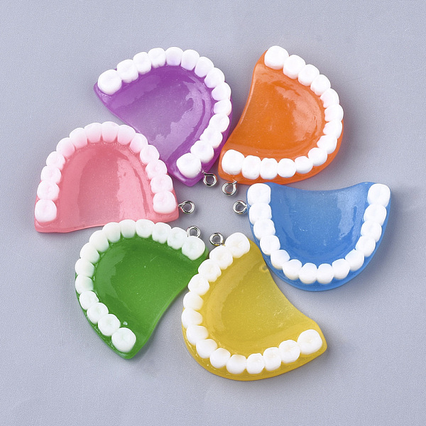 PandaHall Resin Pendants, with Platinum Plated Iron Findings, False Tooth, Mixed Color, 44~45x29~32x9mm, Hole: 2mm Iron+Resin Body..., Multicolor
PandaHall Resin Pendants, with Platinum Plated Iron Findings, False Tooth, Mixed Color, 44~45x29~32x9mm, Hole: 2mm Iron+Resin Body..., Multicolor