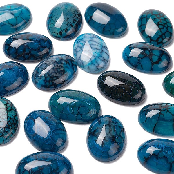 PandaHall 20Pcs Natural Dragon Veins Cabochons, Flat Back, Oval, Dyed, Marine Blue, 25x18x6.5mm Dragon Veins Agate Oval
PandaHall 20Pcs Natural Dragon Veins Cabochons, Flat Back, Oval, Dyed, Marine Blue, 25x18x6.5mm Dragon Veins Agate Oval
