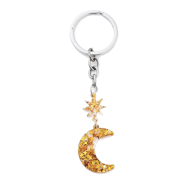 PandaHall Stainless Steel Keychains, with Acrylic Pendants, Moon, Dark Goldenrod, 10.6cm Acrylic Moon
PandaHall Stainless Steel Keychains, with Acrylic Pendants, Moon, Dark Goldenrod, 10.6cm Acrylic Moon