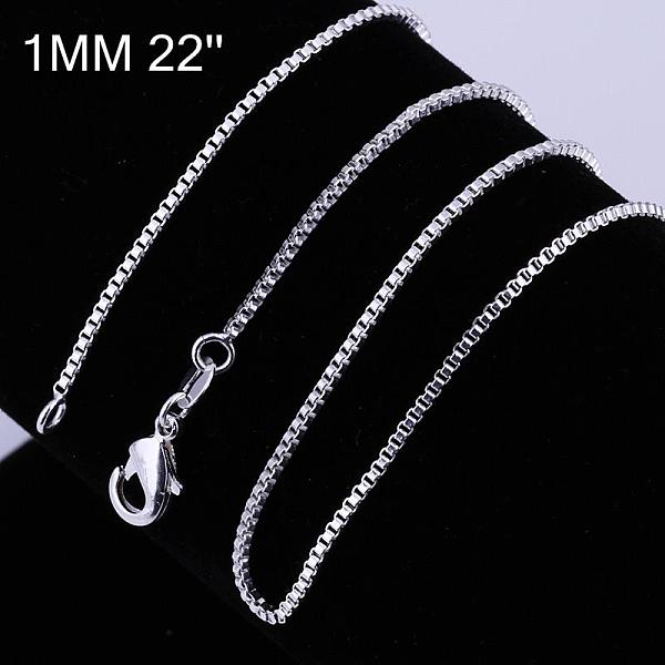 PandaHall Brass Box Chain Fine Necklaces, with Lobster Claw Clasps, Silver, 22.00x0.06 inch(55.88x0.14cm) Brass
PandaHall Brass Box Chain Fine Necklaces, with Lobster Claw Clasps, Silver, 22.00x0.06 inch(55.88x0.14cm) Brass