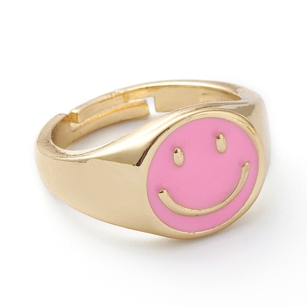 PandaHall Adjustable Brass Enamel Finger Rings, Long-Lasting Plated, Smiling Face, Real 18K Gold Plated, Pink, US Size 7 1/4(17.5mm) Brass...
PandaHall Adjustable Brass Enamel Finger Rings, Long-Lasting Plated, Smiling Face, Real 18K Gold Plated, Pink, US Size 7 1/4(17.5mm) Brass...
