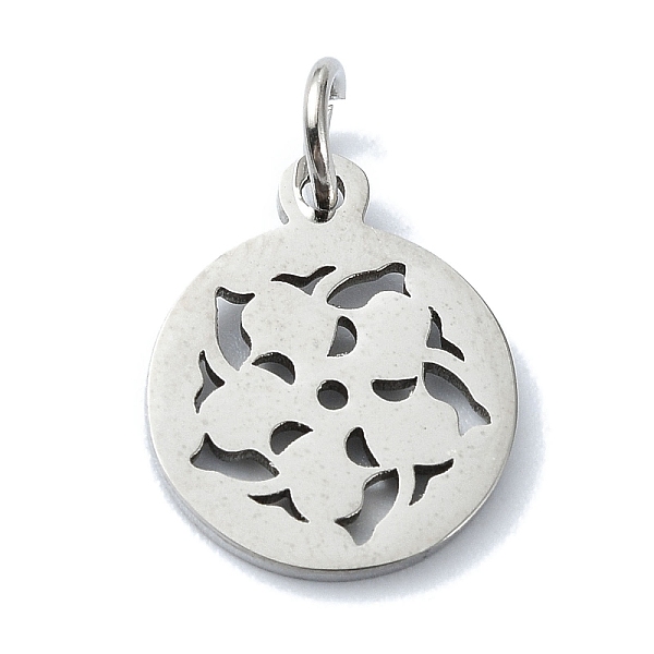 PandaHall 304 Stainless Steel Charms, with Jump Ring, Laser Cut, Flat Round with Flower Charms, Stainless Steel Color, 14x12x1mm, Hole: 3mm...
PandaHall 304 Stainless Steel Charms, with Jump Ring, Laser Cut, Flat Round with Flower Charms, Stainless Steel Color, 14x12x1mm, Hole: 3mm...