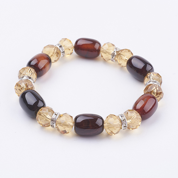 PandaHall Natural Agate and Glass Stretch Bracelets, with Brass Rhinestone Findings, Colorful, 2 inch(51mm) Natural Agate
PandaHall Natural Agate and Glass Stretch Bracelets, with Brass Rhinestone Findings, Colorful, 2 inch(51mm) Natural Agate