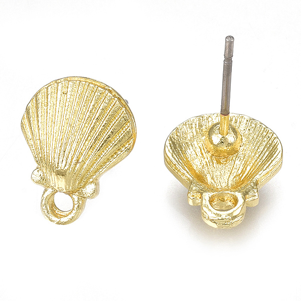PandaHall Alloy Stud Earring Findings, with Steel Pins and Loop, Shell, Light Gold, 12x9.5mm, Hole: 1.4mm, Pin: 0.7mm Alloy Shell Shape
PandaHall Alloy Stud Earring Findings, with Steel Pins and Loop, Shell, Light Gold, 12x9.5mm, Hole: 1.4mm, Pin: 0.7mm Alloy Shell Shape