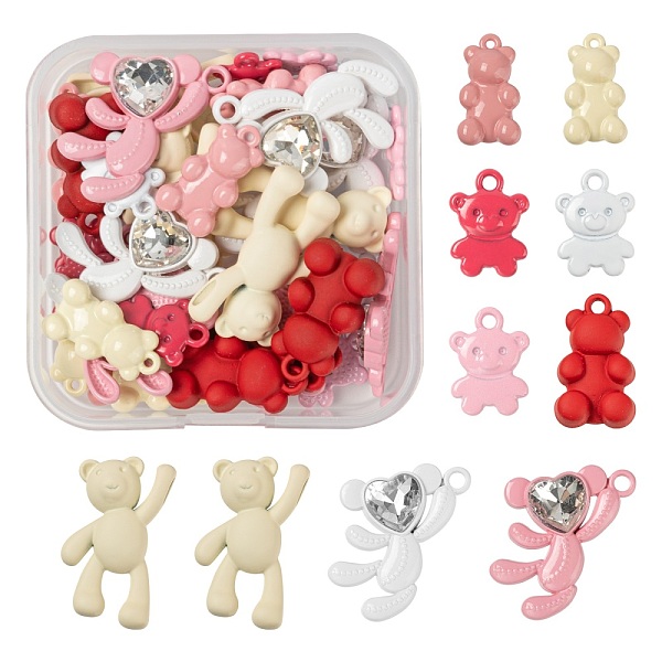PandaHall 36Pcs 9 Style Pink Series Spray Painted Alloy & Alloy Rhinestone Pendants, Bear, Mixed Color, 14~26.5x9.5~21.5x2~5.5mm, Hole..., Multicolor
PandaHall 36Pcs 9 Style Pink Series Spray Painted Alloy & Alloy Rhinestone Pendants, Bear, Mixed Color, 14~26.5x9.5~21.5x2~5.5mm, Hole..., Multicolor