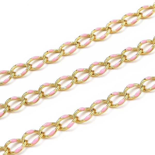 PandaHall Brass Curb Chains, with Enamel, Spool, Long-Lasting Plated, Soldered, Golden, Pink, Link: 10.3x7x1.25mm Brass+Enamel Pink
PandaHall Brass Curb Chains, with Enamel, Spool, Long-Lasting Plated, Soldered, Golden, Pink, Link: 10.3x7x1.25mm Brass+Enamel Pink