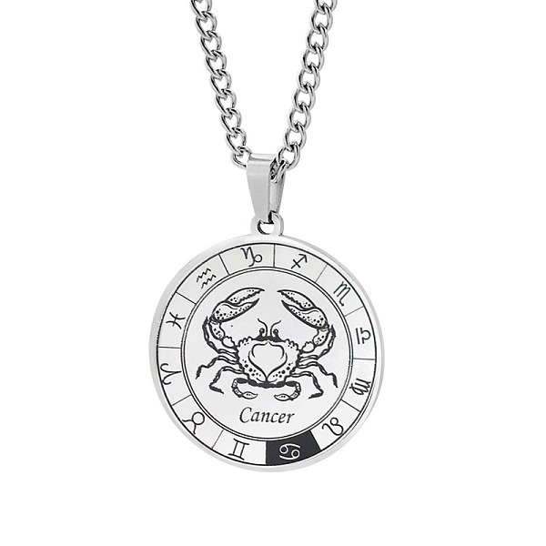PandaHall Unisex 201 Stainless Steel Constellation Pendant Necklaces, with Curb Chains, Laser Engraved Pattern, Flat Round, Cancer, 13.19...
PandaHall Unisex 201 Stainless Steel Constellation Pendant Necklaces, with Curb Chains, Laser Engraved Pattern, Flat Round, Cancer, 13.19...