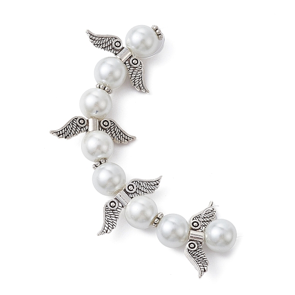 PandaHall Angel Fairy Shape Glass Pearl Beads Strands, with Tibetan Style Alloy Wing Beads and Nylon Wire, WhiteSmoke, 20x22.5x8mm, Hole..., White
PandaHall Angel Fairy Shape Glass Pearl Beads Strands, with Tibetan Style Alloy Wing Beads and Nylon Wire, WhiteSmoke, 20x22.5x8mm, Hole..., White
