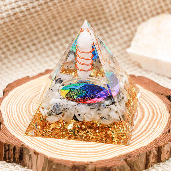 PandaHall Resin Orgonite Pyramid Home Display Decorations, with Natural Gemstone Chips, Misty Rose, 60x60x60mm Resin Pyramid
PandaHall Resin Orgonite Pyramid Home Display Decorations, with Natural Gemstone Chips, Misty Rose, 60x60x60mm Resin Pyramid