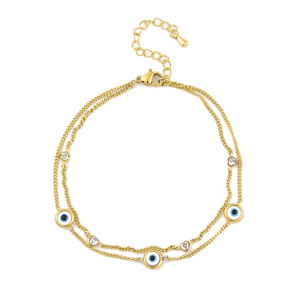 PandaHall Ion Plating(IP) 304 Stainless Steel Chains Anklet, with Resin Evil Eye, Cubic Zirconia Charms Anklet, Golden, 8-1/4 inch(21cm)...
PandaHall Ion Plating(IP) 304 Stainless Steel Chains Anklet, with Resin Evil Eye, Cubic Zirconia Charms Anklet, Golden, 8-1/4 inch(21cm)...