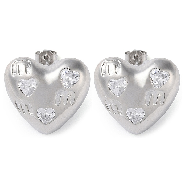 PandaHall Heart Brass Micro Pave Clear Cubic Zirconia Stud Earrings, Long-Lasting Plated, Lead Free & Cadmium Free, Platinum, 19.5x21mm...
PandaHall Heart Brass Micro Pave Clear Cubic Zirconia Stud Earrings, Long-Lasting Plated, Lead Free & Cadmium Free, Platinum, 19.5x21mm...