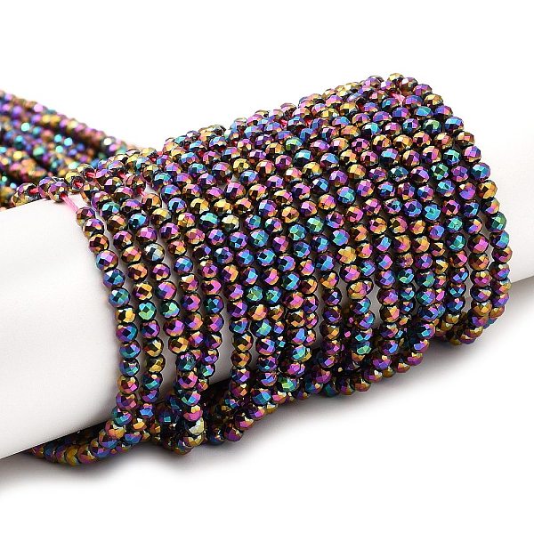 PandaHall Electroplate Glass Beads Strands, Full Plated, Faceted Round, Rainbow Plated, 3x2.5mm, Hole: 0.7mm, about 149pcs/strand, 14.57''...
PandaHall Electroplate Glass Beads Strands, Full Plated, Faceted Round, Rainbow Plated, 3x2.5mm, Hole: 0.7mm, about 149pcs/strand, 14.57''...