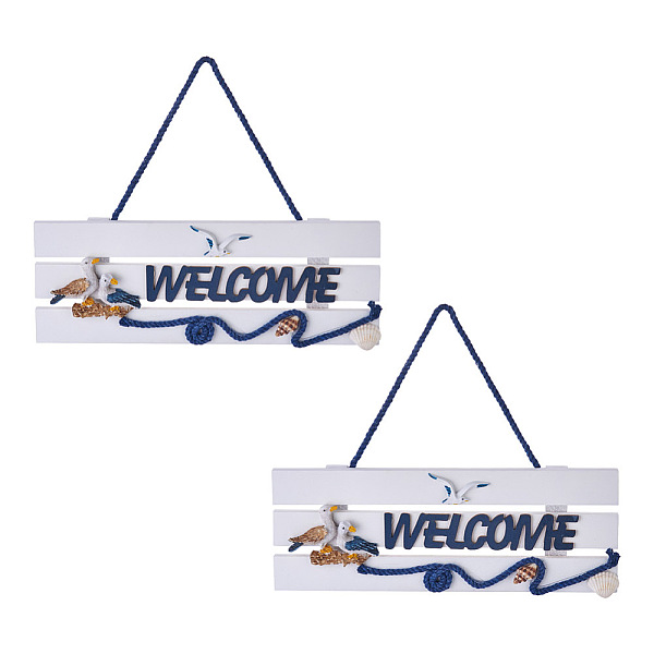 PandaHall Crafans 2Pcs 2 Style Mediterranean Style Wood Hanging Plate, with Cotton Cord, Shell & Resin Findings, Rectangle with Word Welcome...
PandaHall Crafans 2Pcs 2 Style Mediterranean Style Wood Hanging Plate, with Cotton Cord, Shell & Resin Findings, Rectangle with Word Welcome...